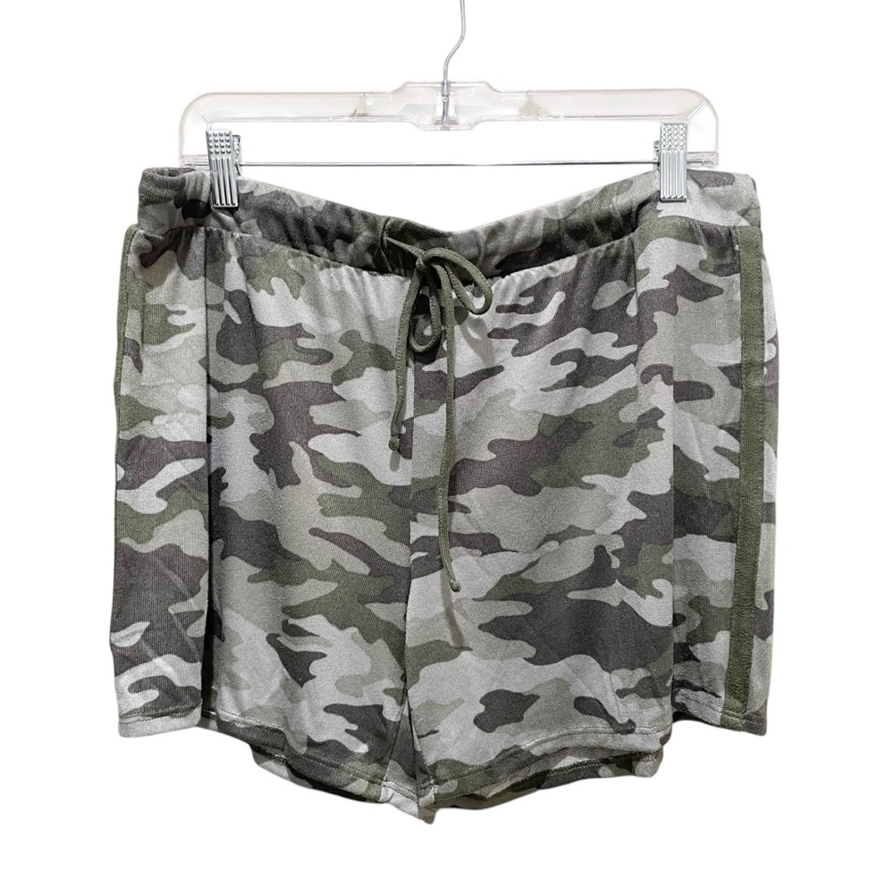 Lucky Brand Super-Soft Drawstring Camo Pajama Sleep Shorts Green Size Large